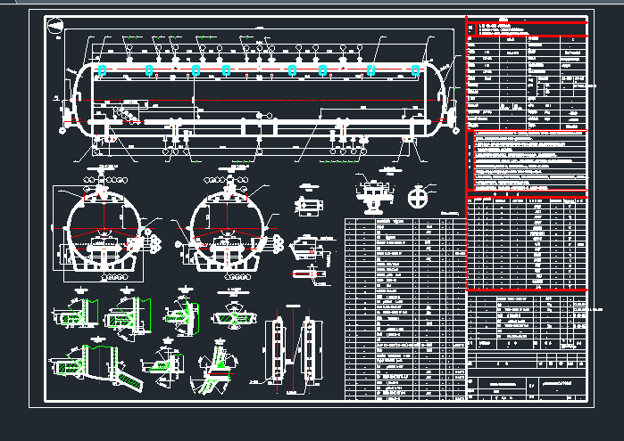3400x1600電脫鹽罐體圖CAD圖紙