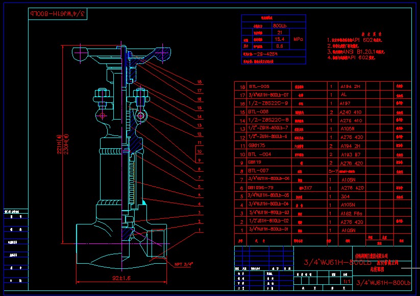 3-4”WJ61H-800Lb 波紋管截止閥