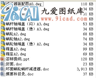 環面蝸輪蝸桿減速器.rar